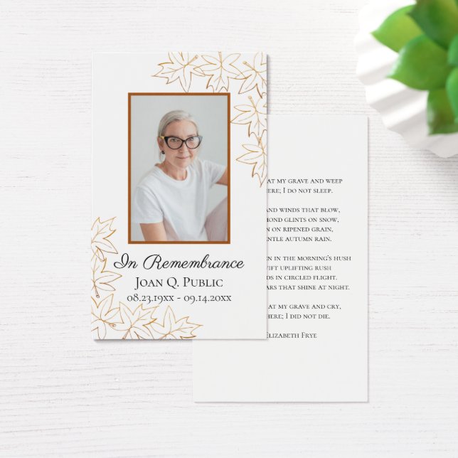 Rezo conmemorativo de Fall Maple Leaves Funeral Se (Escritorio)