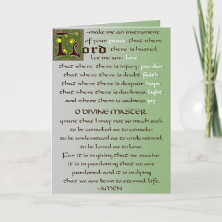Rezo de la tarjeta del católico de St Francis