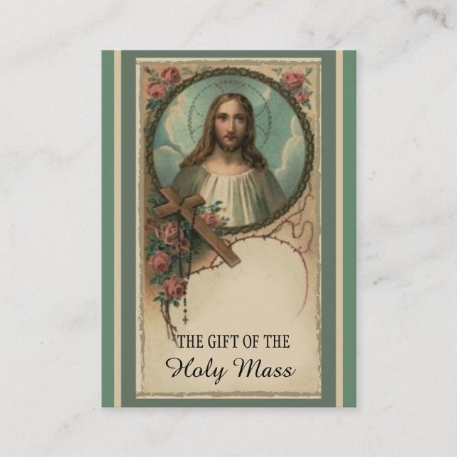 Rezo de ofrecimiento total católico Jesús tarjetas (Anverso)