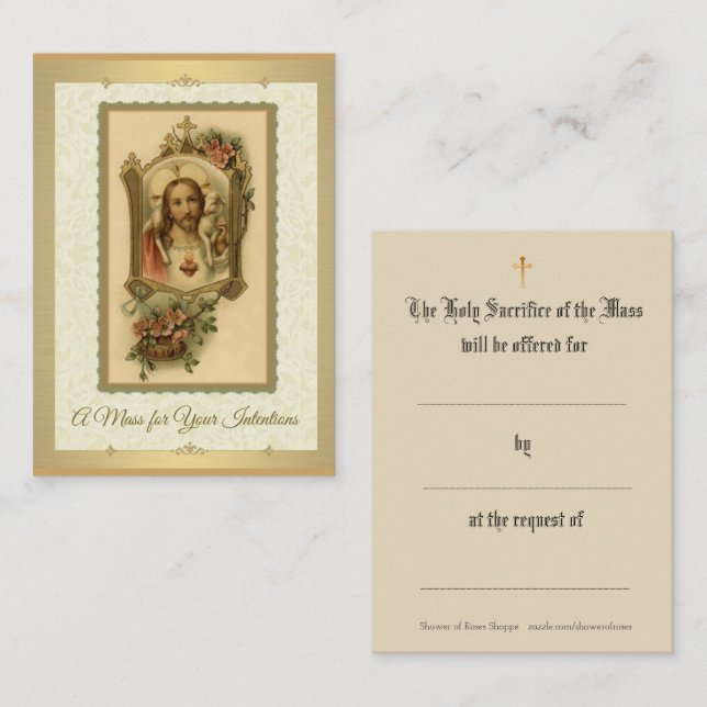 Rezo de ofrecimiento total católico tarjetas (Anverso / Reverso)