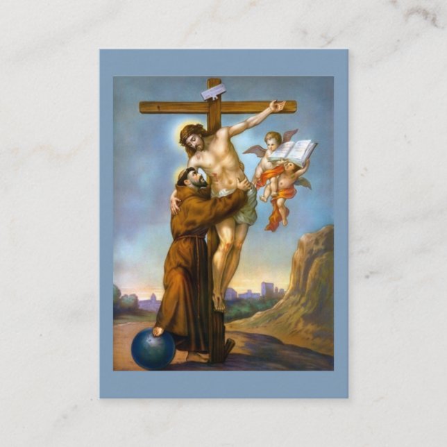 Rezo de St Francis de las tarjetas santas de (Anverso)