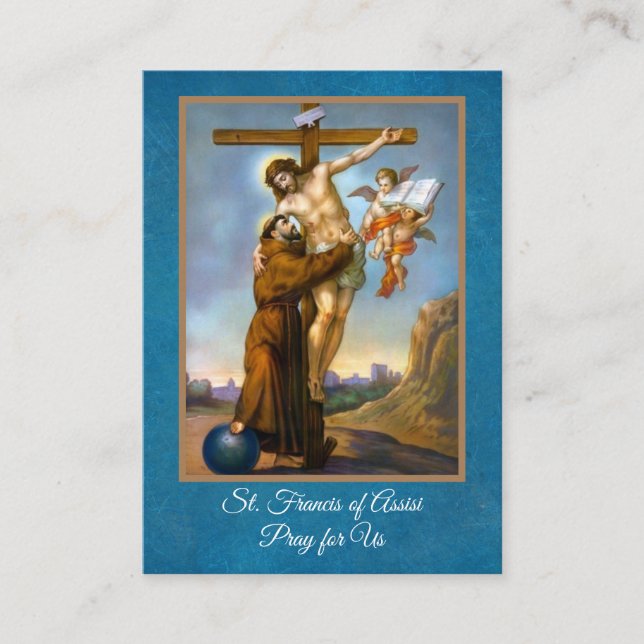 Rezo de St Francis de las tarjetas santas de (Anverso)