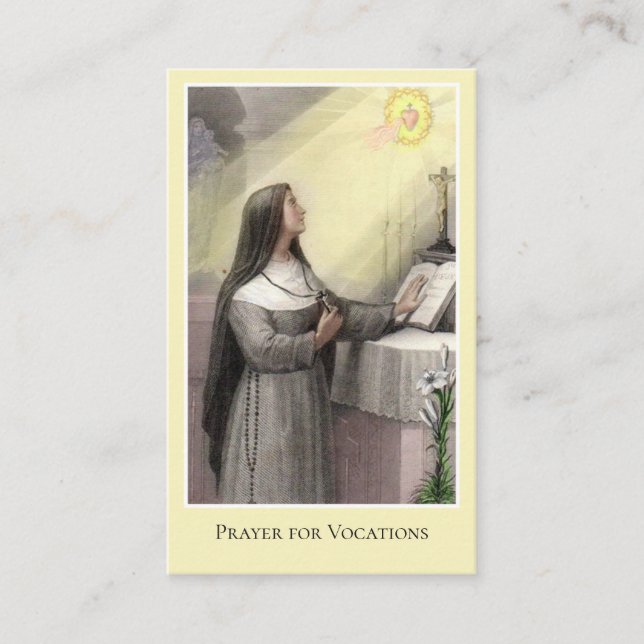 Rezo para la tarjeta santa de las vocaciones (Anverso)
