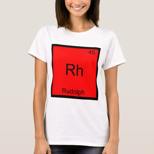 Rh - Camiseta divertida del símbolo del elemento q (Anverso)