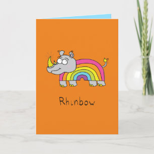 Rhinbow Rhino Naranja de la tarjeta de bienvenida