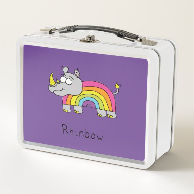 Rhinbow Rhino Rainbow Lunch Box Purple (Anverso)