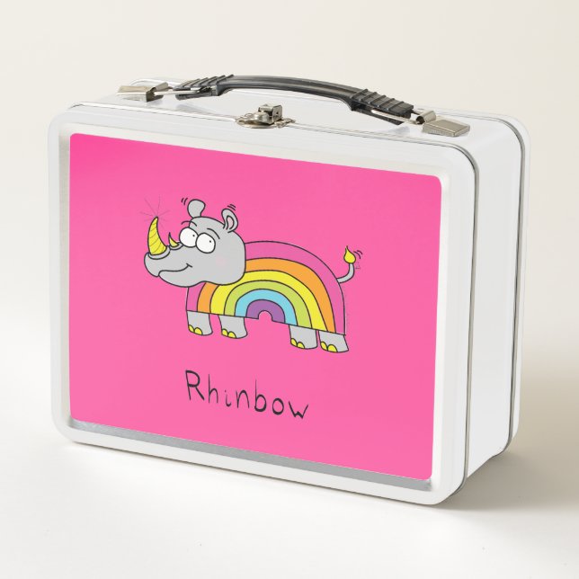Rhinbow Rhino Rainbow Lunch Box Rosa (Anverso)