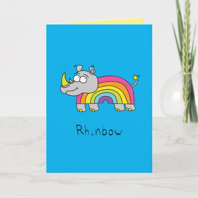 Rhinbow - tarjeta de felicitación del rinoceronte (Anverso)