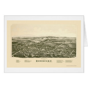 Rhinebeck, mapa panorámico de NY - 1890