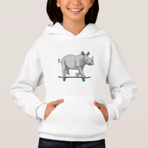 Rhino como patinador con patineta