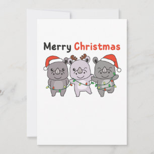 Rhino Merry Navidad lindo fiesta de perros