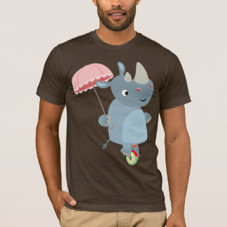 Rhino personalizado con paraguas en camiseta unici