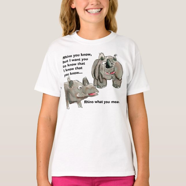 Rhino que conoces ropa de camiseta Personalizado (Anverso)