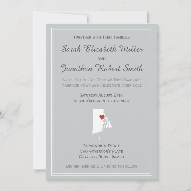 Rhode Island Love - Invitación a la boda de Person (Anverso)