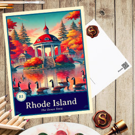 Rhode Island | Postal con cubierta de estilo anime