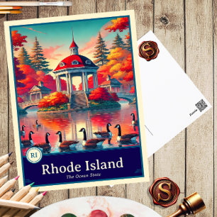 Rhode Island Postal con cubierta de estilo anime