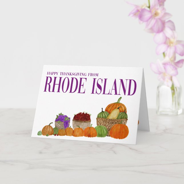 Rhode Island Watercolor Pumpkins Tarjeta de Acción (Orquídea)