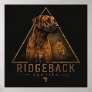 Rhodesian Ridgeback con León Póster