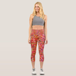 Rhubarb & Lemon Pie Capri Leggings