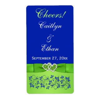 RIBBON azul, Boda verde, etiqueta de vino