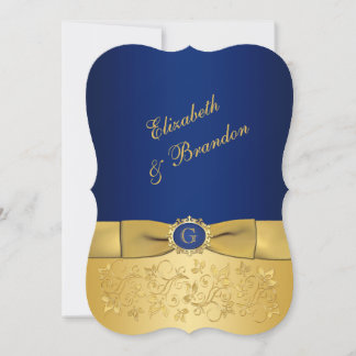 RIBBON Azul IMPRESO, Invitación a la Boda Floral d