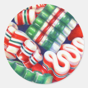 RIBBON CANDY Grandes Pegatinas Redondos