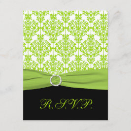 RIBBON IMPRESO Negro, tarjeta de respuesta de dama