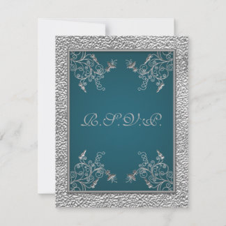 RIBBON IMPRESO Verde azulado en la tarjeta RSVP de