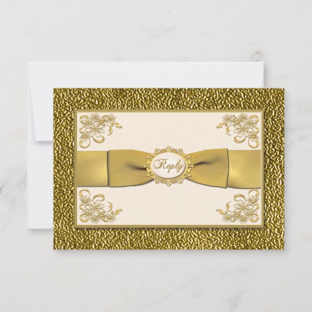 RIBBON Ivory IMPRESO. Tarjeta Gold Floral de respu (Anverso)