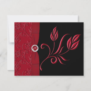 RIBBON RIBBON Ruby Red, tarjeta RSVP negra