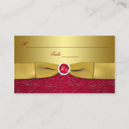 RIBBON Rojo IMPRESO, Tarjeta de asiento con flores