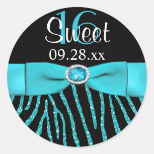RIBBON Zebra Sweet 16 Pegatina favorito