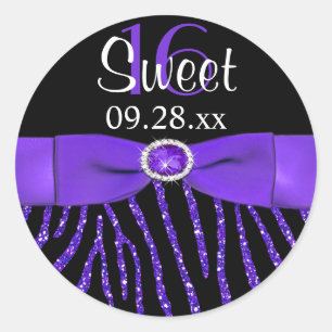 RIBBON Zebra Sweet 16 Pegatina favorito