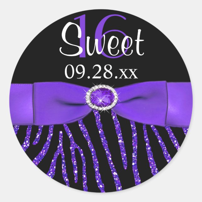 RIBBON Zebra Sweet 16 Pegatina favorito (Anverso)