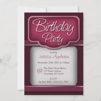 Rich Berry Fuchsia : Invitaciones a fiestas de cum