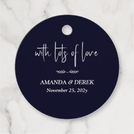 Rich Dark Blue Wedding Favor Etiqueta