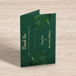 Rich Green Golden Theme Tarjeta de agradecimiento