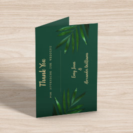 Rich Green Golden Theme Tarjeta de agradecimiento