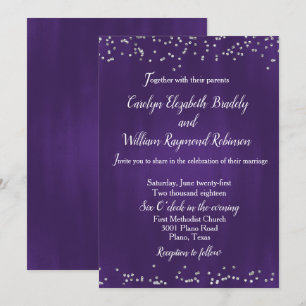 Rich Ultra Violet con la invitación a la boda de e