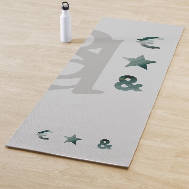 RICH Yoga Mat Resumen Art Black Green Emerald (In situ)