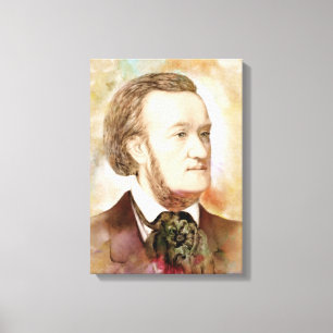 Richard Wagner sobre lienzo - Estilo acuarela