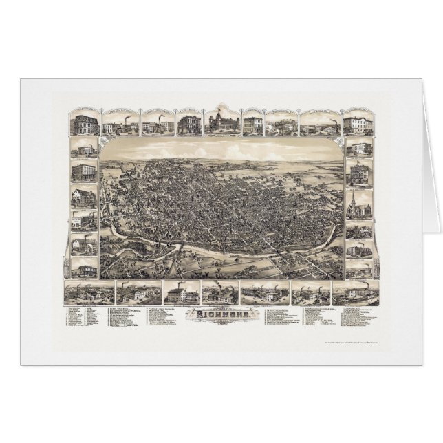 Richmond, EN el mapa panorámico - 1884 (Anverso (Horizontal))