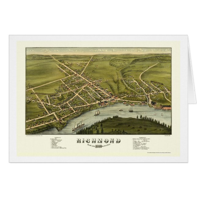 Richmond, YO mapa panorámico - 1878 (Anverso (Horizontal))