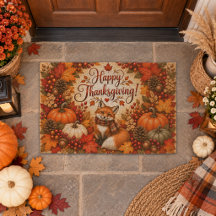 Richness of Fall Fox Thanksgiving Illustration