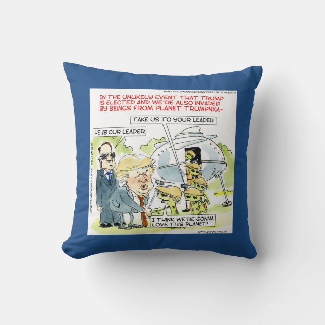 Rick London Funny Planet Trump Cojín decorativo de (Anverso)