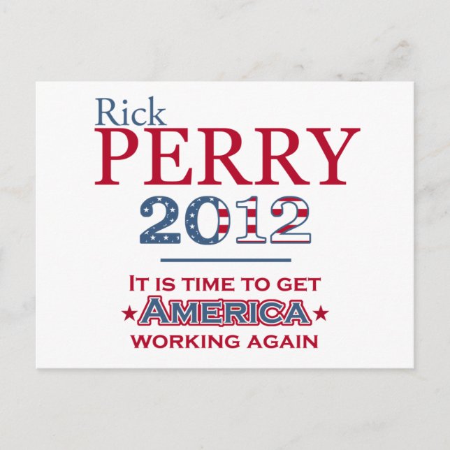 Rick Perry 2012 para la tarjeta de posteo presiden (Anverso)