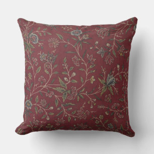 Rico Cojín decorativo floral rojo indio