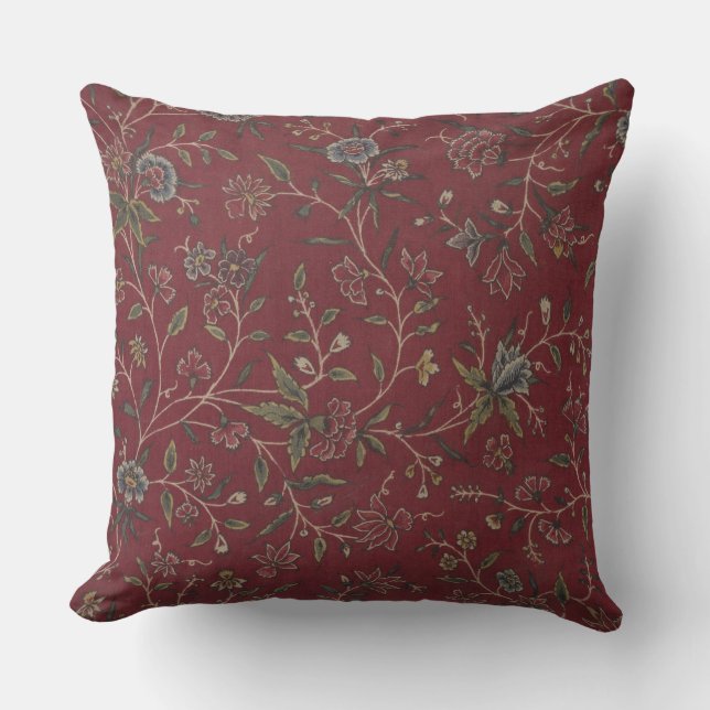 Rico Cojín decorativo floral rojo indio (Anverso)