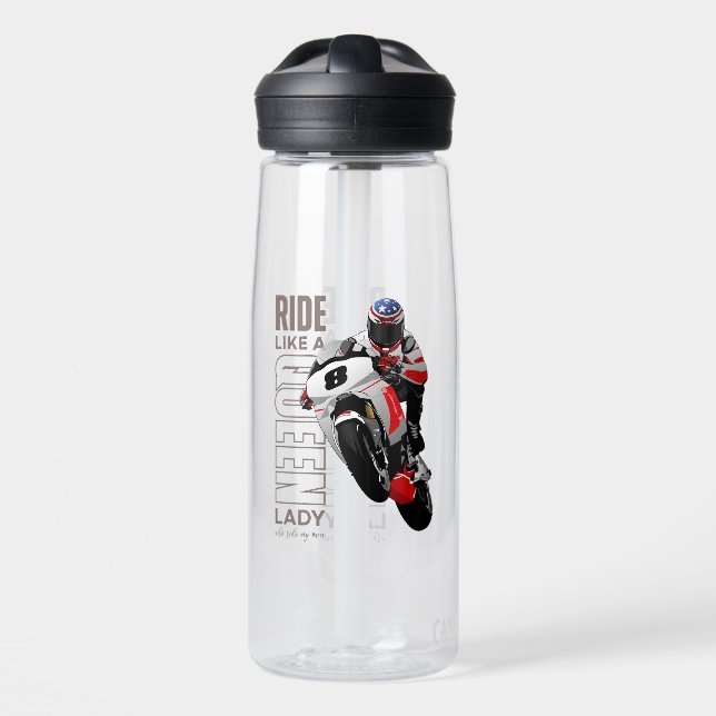 Ride Like a Queen | Botella de agua de 25oz (Delante)