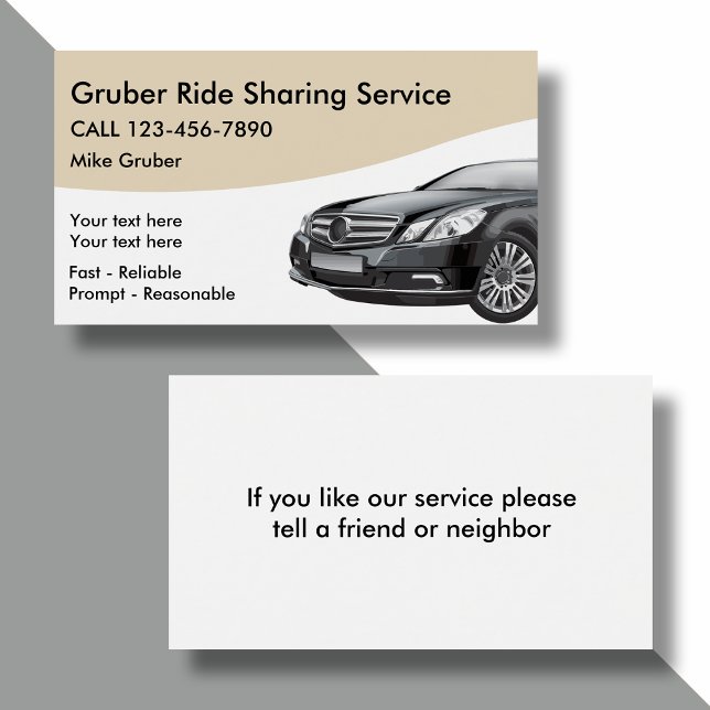 Ride Sharing Transportation Business Cards (Subido por el creador)